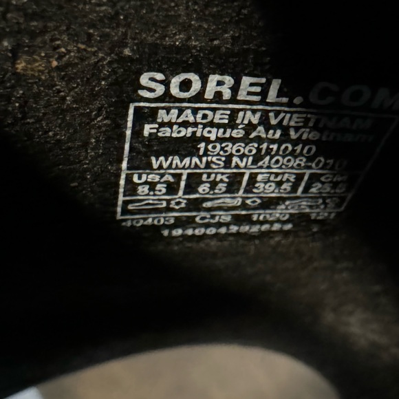 Sorel Black Pebbled Leather Roaming Decon Slides Sandals Size 8.5 - Picture 5 of 5